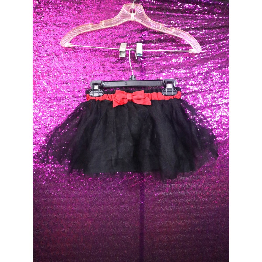 Black Tutu Skirt 2T Crazy 8 Girls Red Bow Holiday Tulle Mesh Festive